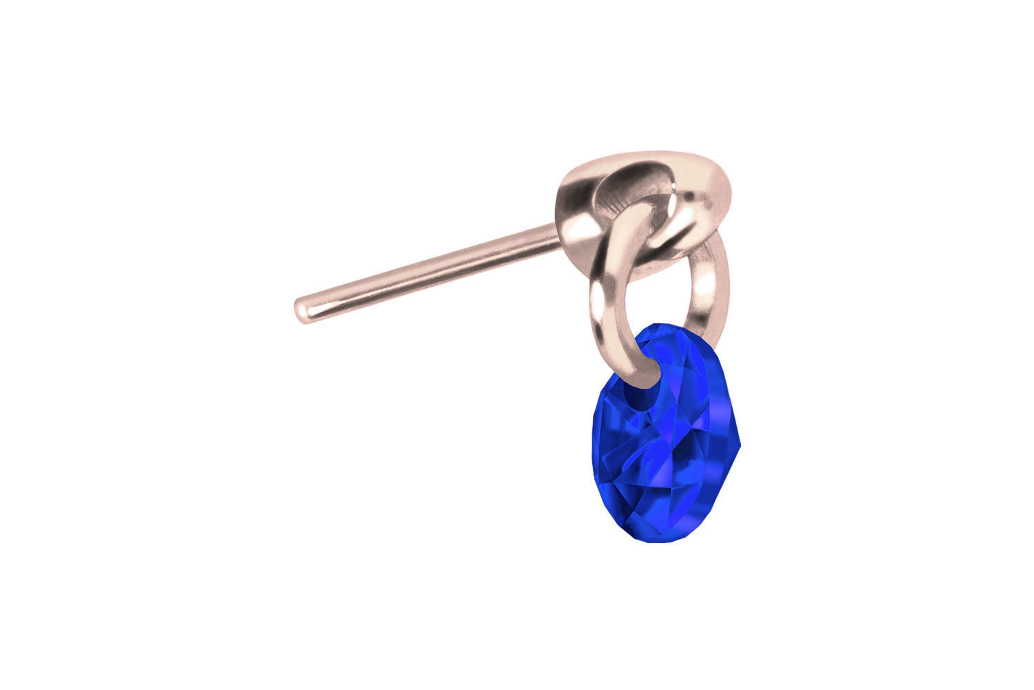 Titan Aufsatz mit Push Pin RUNDER KRISTALL von Piercingline